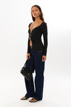 Super Smooth Celine Long Sleeve Top, BLACK - alternate image 5