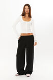 Elyse Sporty Pull On Pant, BLACK/WHITE - alternate image 2