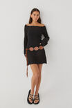 Jessa Bell Sleeve Knit Mini Dress, BLACK - alternate image 1