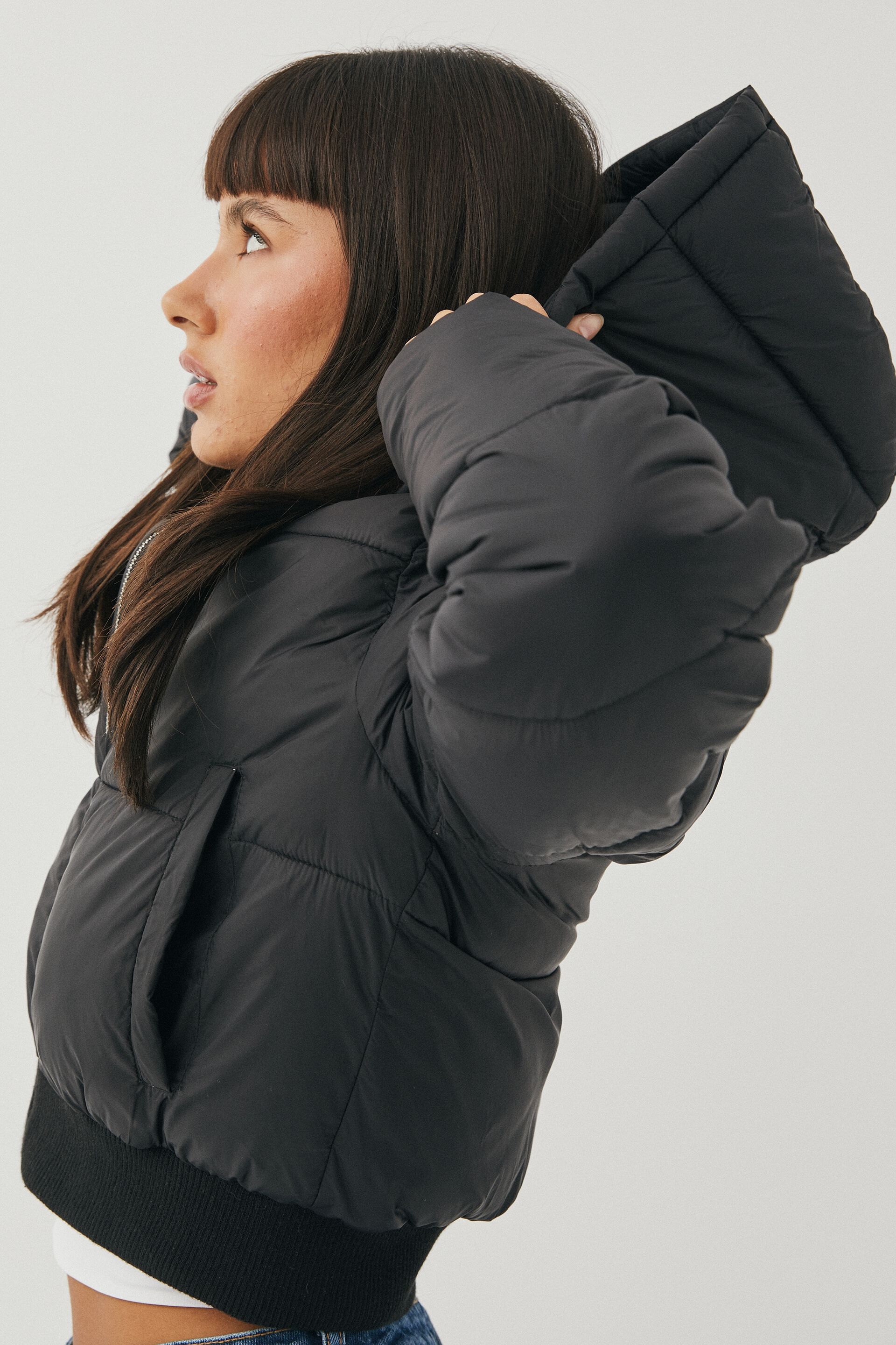Recycled Cropped Puffer Jacket