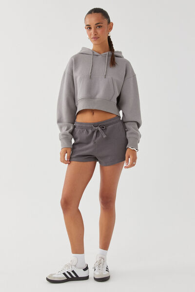Taylah Cropped Hoodie, CEMENT GREY