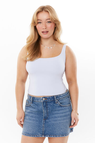 Luxe Square Neck Tank, MILKY BLUE