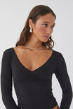 Audrey Long Sleeve Top, BLACK - alternate image 5