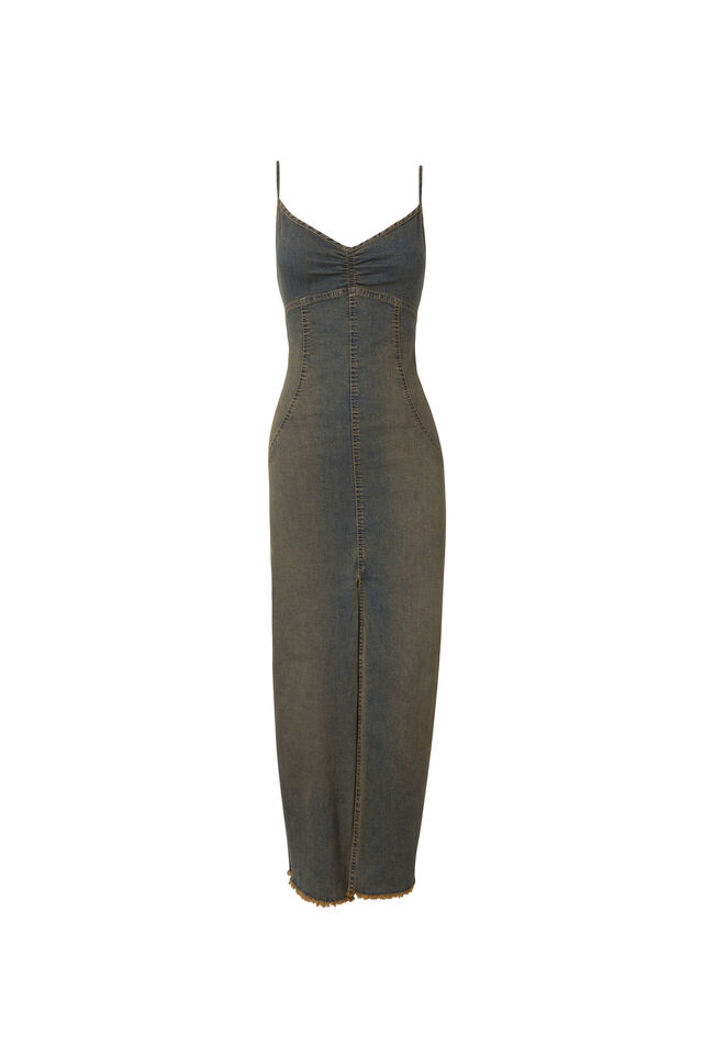 Daria Denim Maxi Dress, VINTAGE DENIM