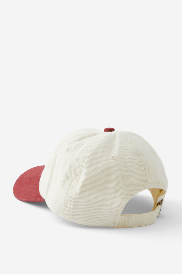 Emily Graphic Baseball Cap, WHITE & BURGUNDY/HYDE PARK