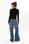 Shelby Zip Through Crew Neck Jumper, BLACK - alternate image 3