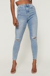 Skinny Premium Ripped Jean, FADED BLUE RIPPED