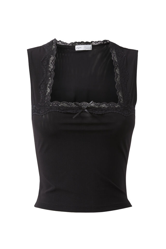 Rosie Mesh Top, BLACK