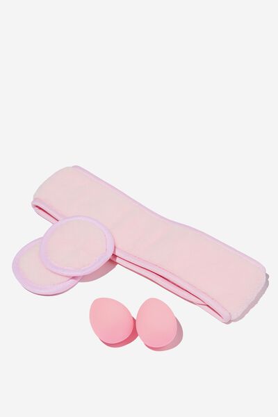 Beauty Sponges And Wipes Kit, PINK
