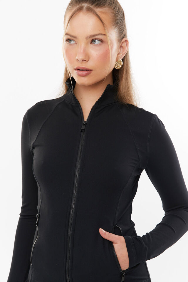 Tammy Active Zip Through Jacket, BLACK