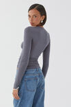 Margot Knit Long Sleeve Top, IRON GREY - alternate image 3