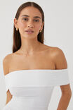 Luxe Off The Shoulder Top, WHITE - alternate image 2