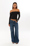 Soft Debbie Off The Shoulder Top, BLACK - alternate image 2