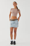 Luxe Cropped Short Sleeve Top, TOFFEE TAUPE - alternate image 2
