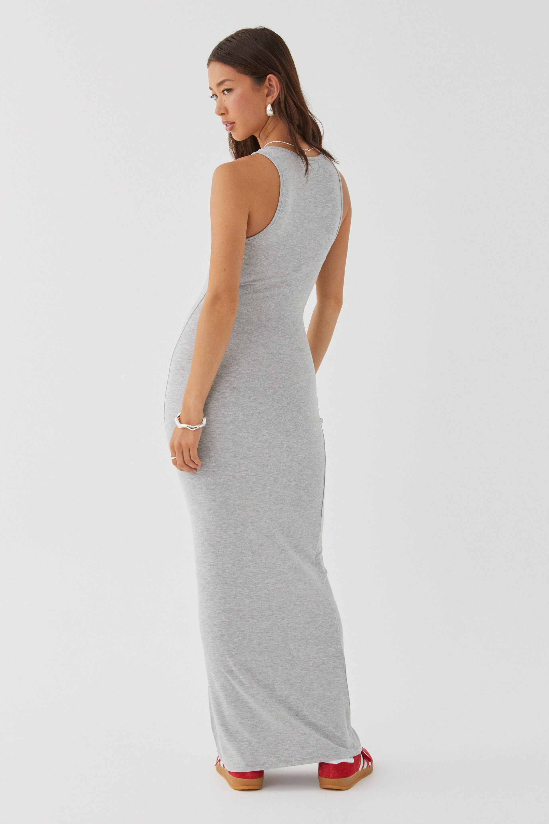 Grey jersey store maxi dress
