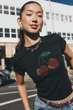 Brandi Graphic T Shirt, BLACK/DIAMANTE CHERRY - alternate image 1