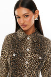 Maddi Fitted Denim Jacket, TYRA CHEETAH BROWN - alternate image 4