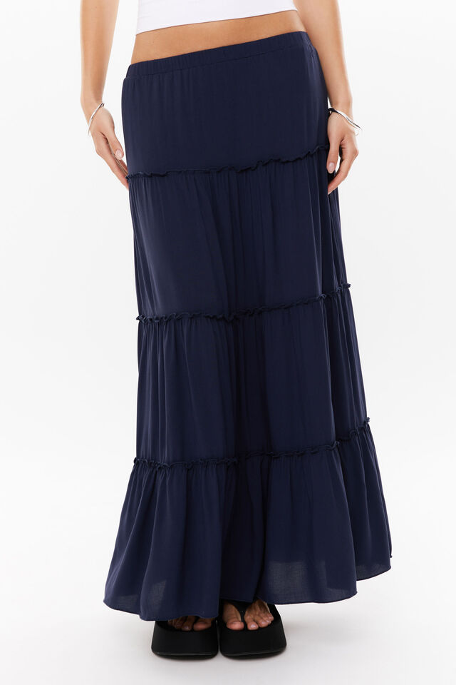 Sadie Tiered Maxi Skirt, ALL STAR NAVY