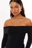 Soft Debbie Off The Shoulder Top, BLACK - alternate image 4