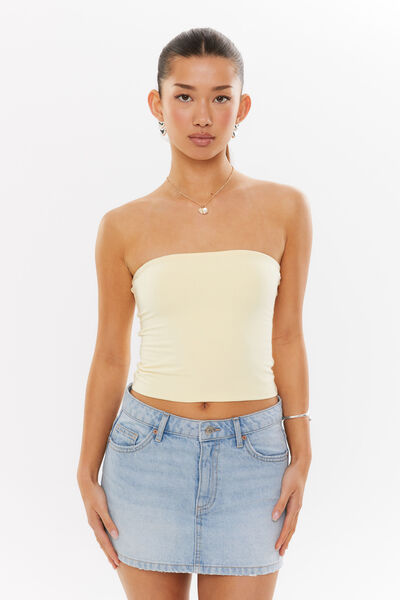 Soft Longline Tube Top, BANANA YELLOW