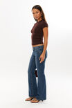 Buttoned Stretch Flare Jean, BLUE IVY - alternate image 5