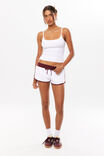 Ayla Sweat Short, WHITE/DARK PLUM - alternate image 1