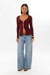 Super Smooth Celine Long Sleeve Top, DARK PLUM - alternate image 2