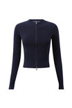 Shelby Zip Through Crew Neck Jumper, NAVY LEAGUE - alternate image 6