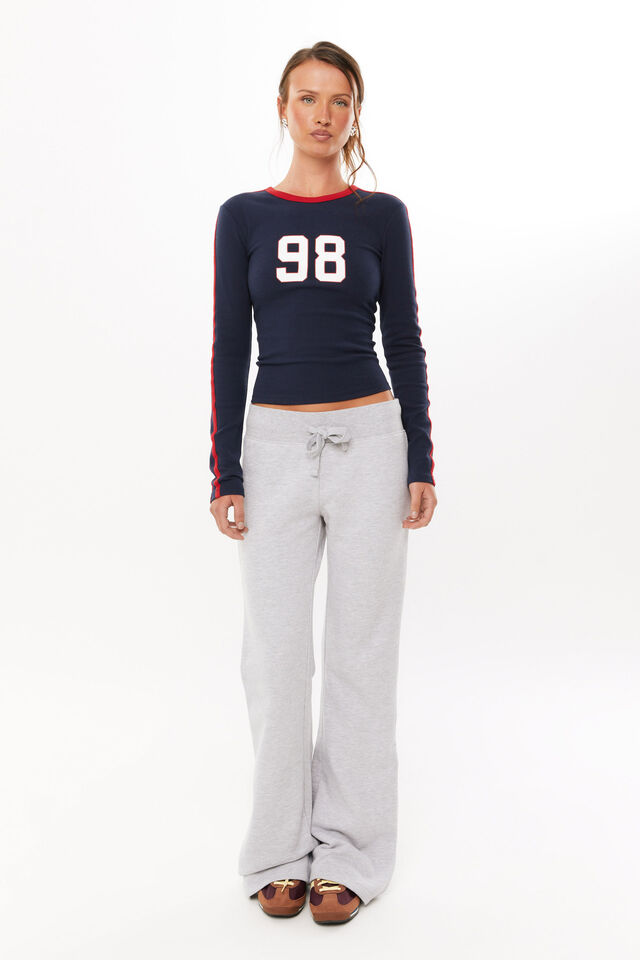 Gracie Long Sleeve Graphic Top, NAVY LEAGUE/98