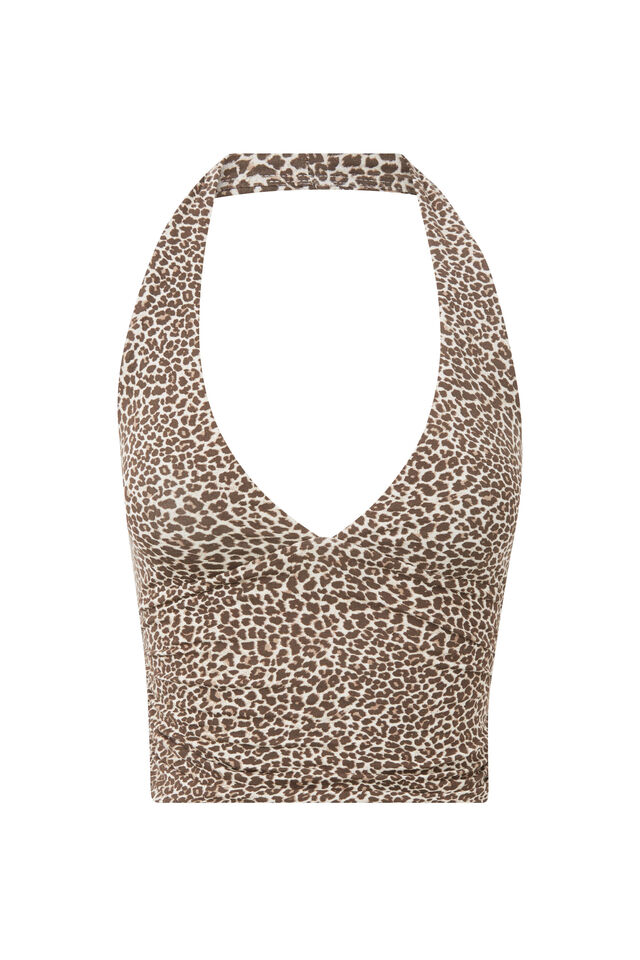 Soft Chelsea Halter Top, NINA LEOPARD BROWN