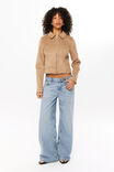 Hailey Faux Suede Jacket, TAUPE - alternate image 2