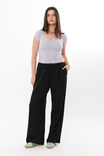 Henley Relaxed Linen Pant, BLACK - alternate image 1