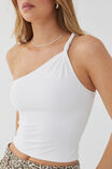 Luxe Jessica One Shoulder Top, WHITE - alternate image 1