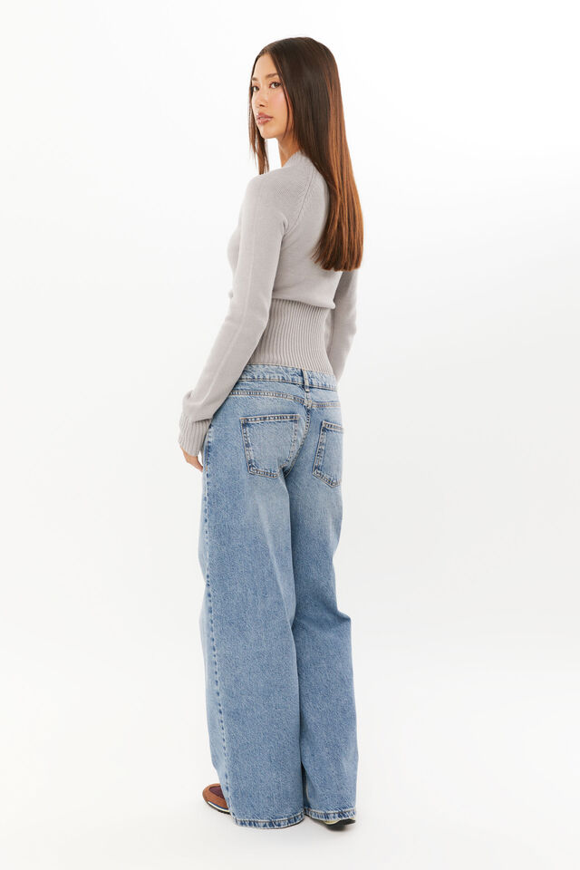 Low Rise Baggy Jean, ARCTIC BLUE