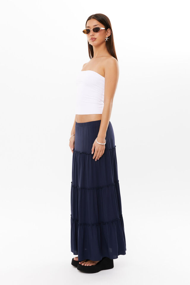 Sadie Tiered Maxi Skirt, ALL STAR NAVY
