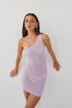 Gwen Crochet One Shoulder Dress, LIGHT LILAC - alternate image 5