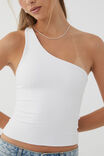 Luxe One Shoulder Top, WHITE - alternate image 4