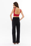 Luxe Low Back Crop Top, LIPSTICK RED - alternate image 3