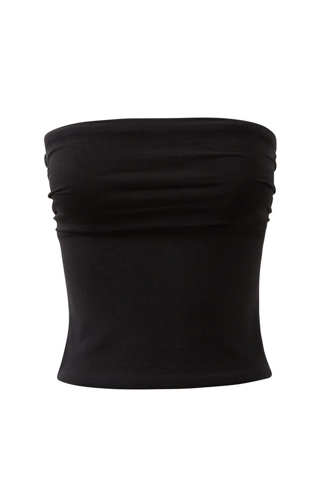 Stacey Strapless Top, BLACK