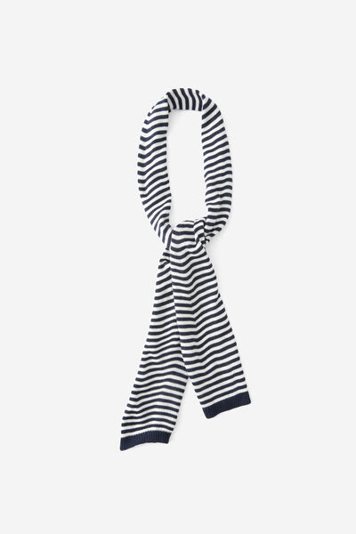 Willow Skinny Scarf, NAVY STRIPE