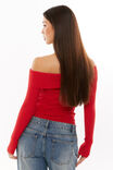 Tahlia Fold Back Knit Top, SCARLET RED - alternate image 4