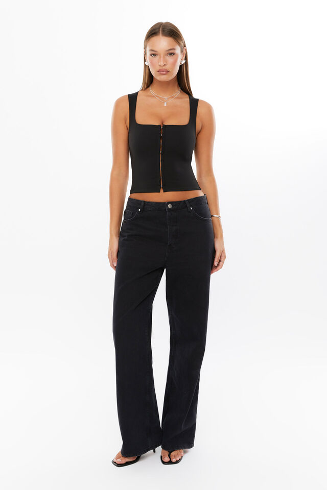 Gabby Tailored Tank, BLACK