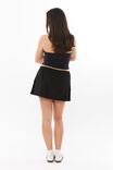 Henley Relaxed Linen Mini Skirt, BLACK - alternate image 3