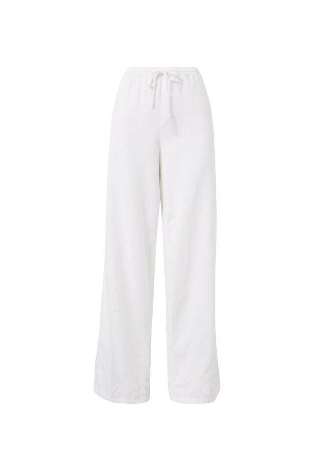 Henley Relaxed Linen Pant, WHITE