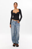 Soft Jolene Long Sleeve Top, BLACK - alternate image 2
