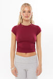 Rachael Ruched Tee, WILD BERRY - alternate image 2