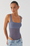 Sheer Luxe Square Neck Bodysuit, ZEPHR BLUE - alternate image 1