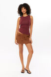 BRUNETTE BROWN SUEDETTE