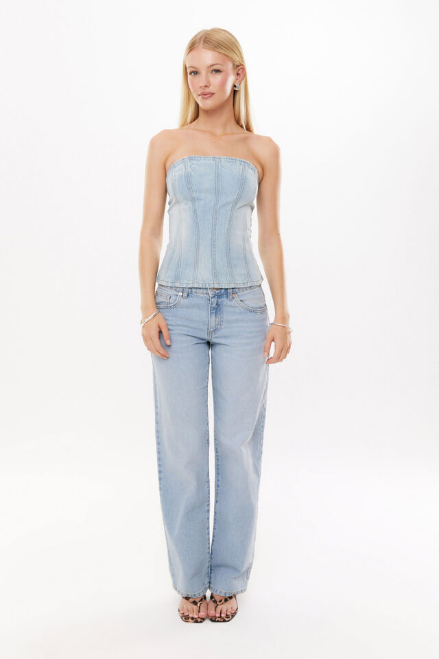 Delilah Denim Corset, BARCELONA BLUE