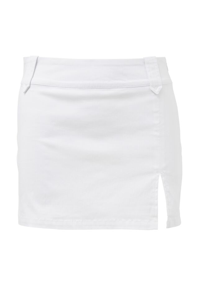 Finley Split Mini Skirt, WHITE